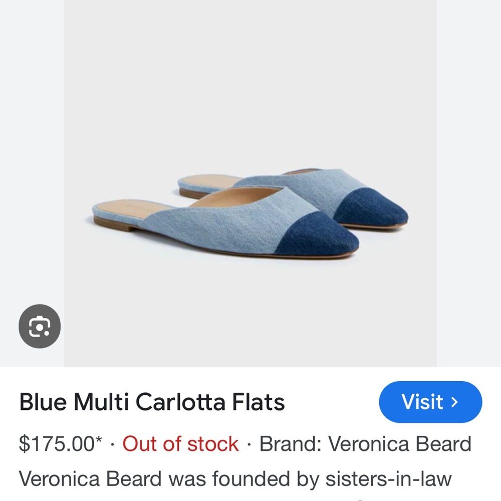 Veronica Beard Blue Multi Carlotta Flats